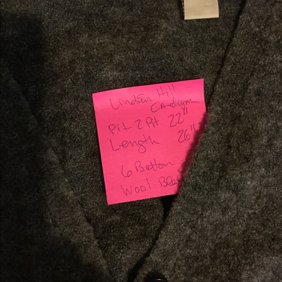 CHARCOAL WOOL π¦ Cardigan Vintage Linden Hill SZ M/LG - Picture 8 of 16